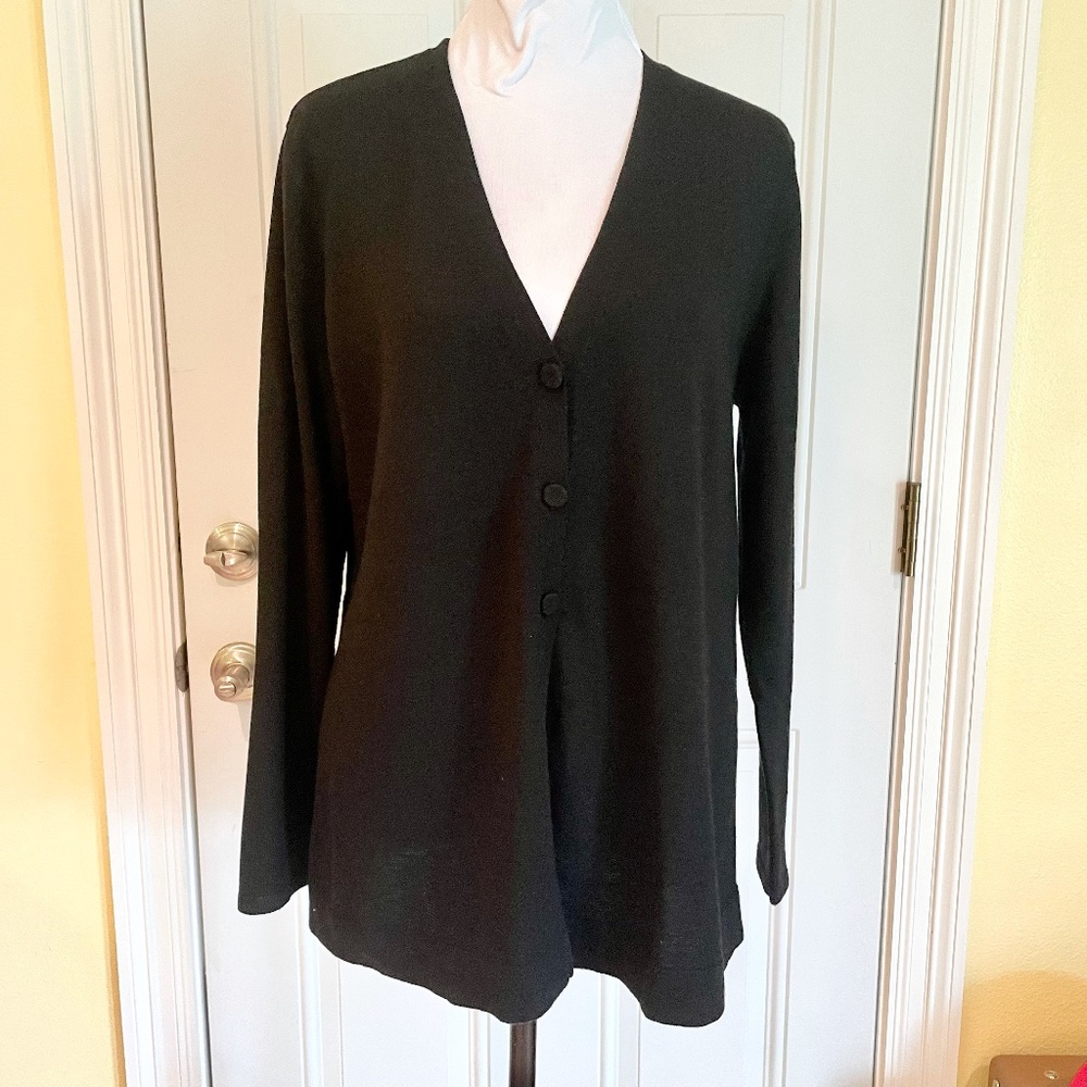 J. Jill Black 3 Button Cardigan